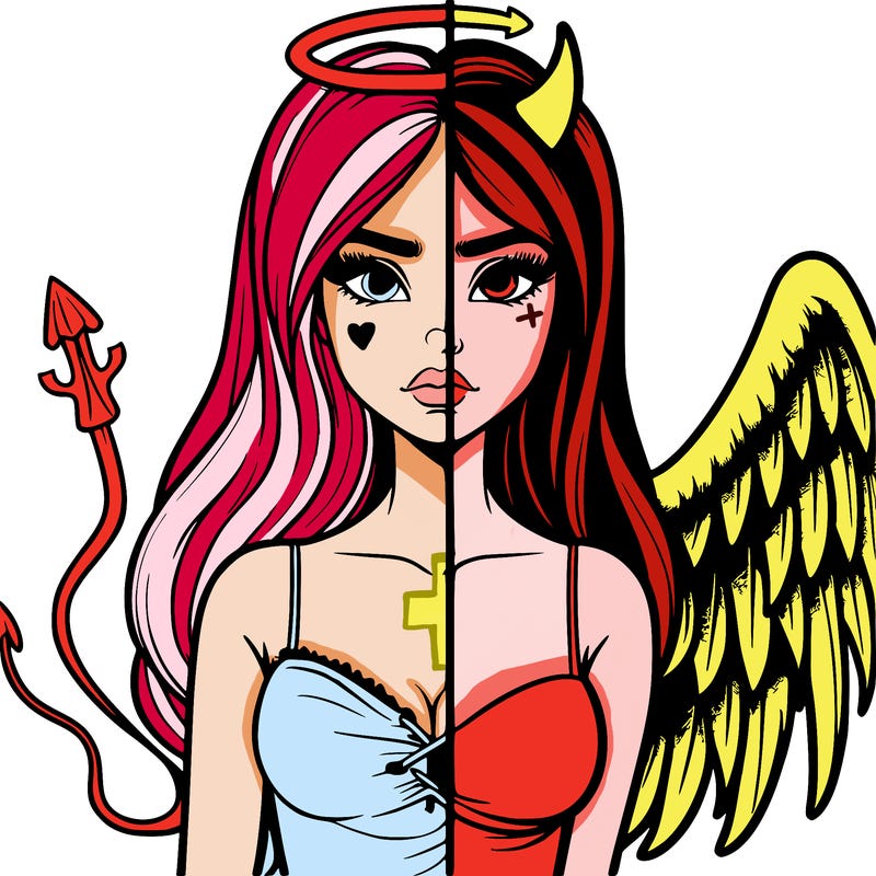 devil vs angel realistic girl