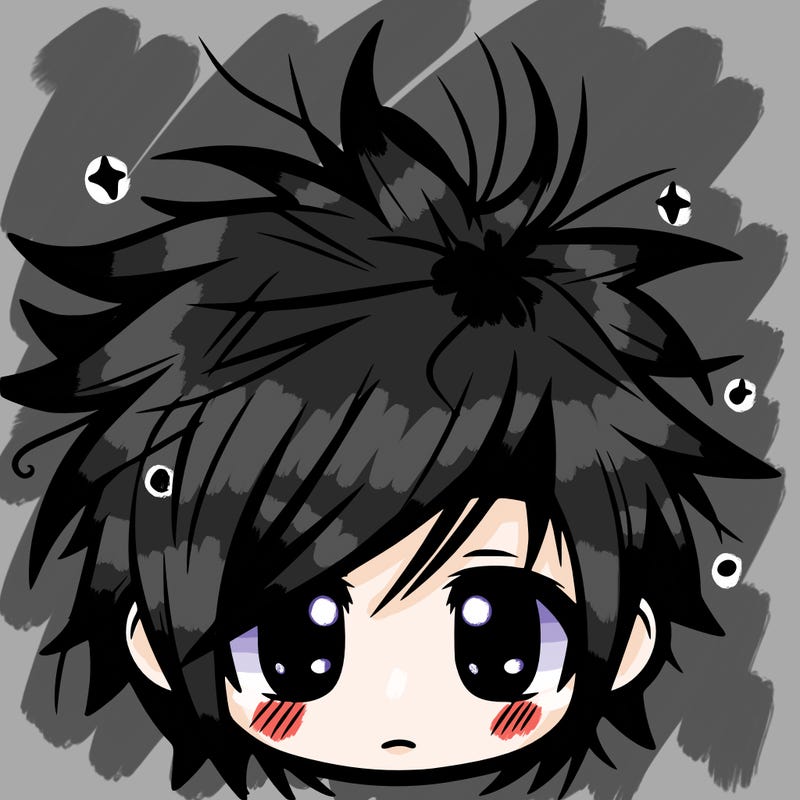 messy hair sharp eyes