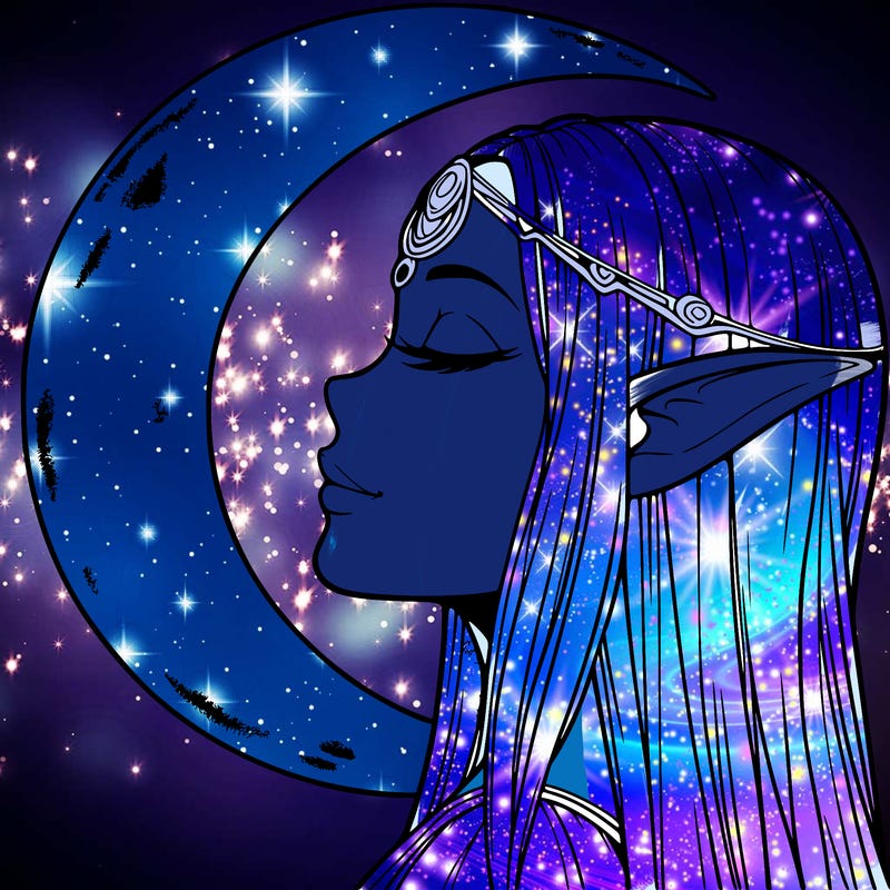 a realistic moon elf