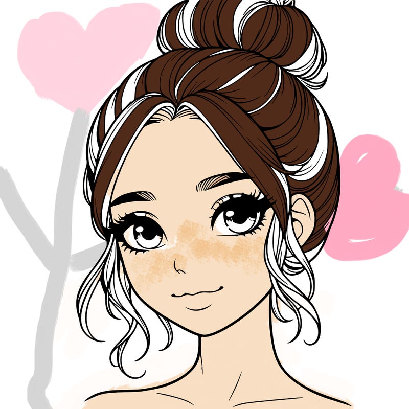 realistic pretty girl with hair in bun