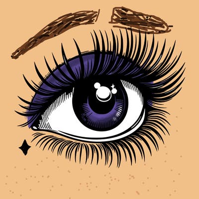 realistic eye long eylashes
