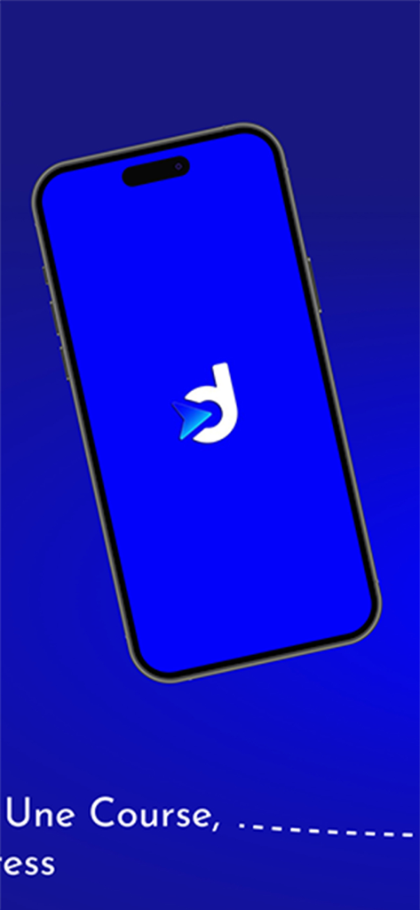 Drevo - A smartphone displaying the Drevo ride hailing app logo on a blue background