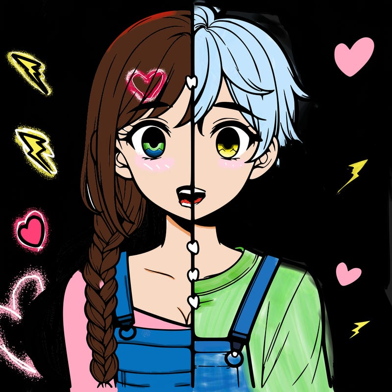 realistic girl boy split