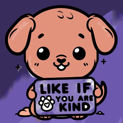 make a sign that says like if you are kind with a cute little dog