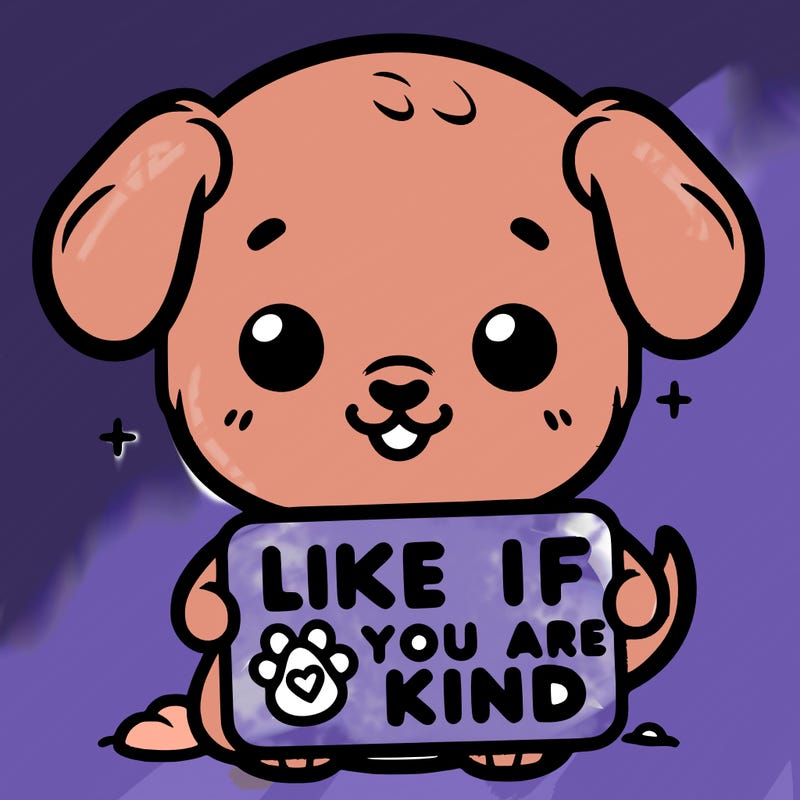 make a sign that says like if you are kind with a cute little dog