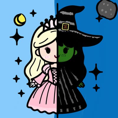 split princess and witch