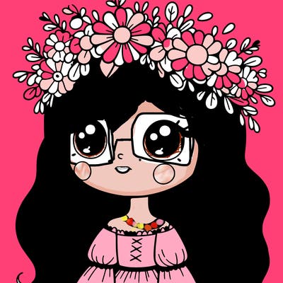 girl with flowers crown