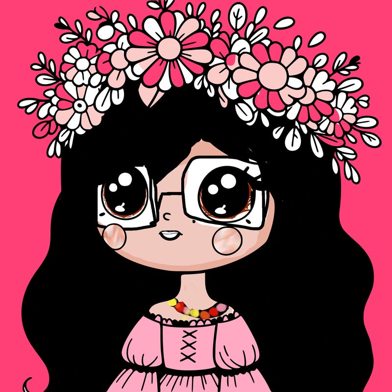 girl with flowers crown