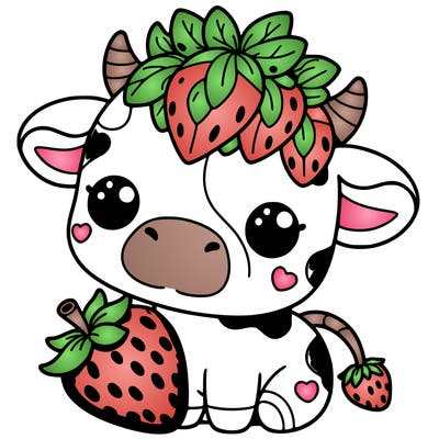 cute strawberry cow