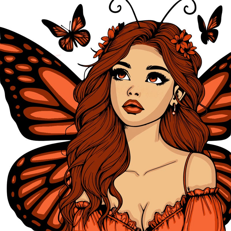 butterfly fairy realistic girl