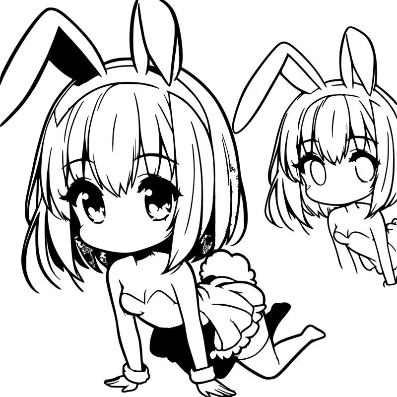 anime cute bunny shapeshifter girl