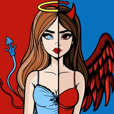 devil vs angel realistic girl