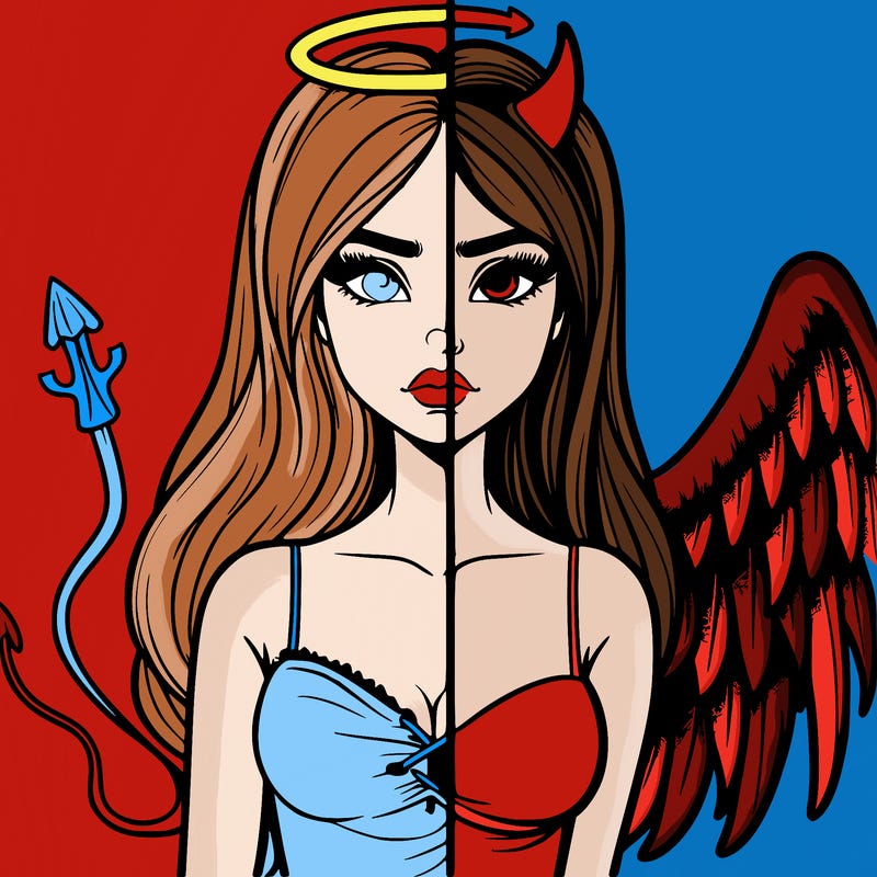 devil vs angel realistic girl