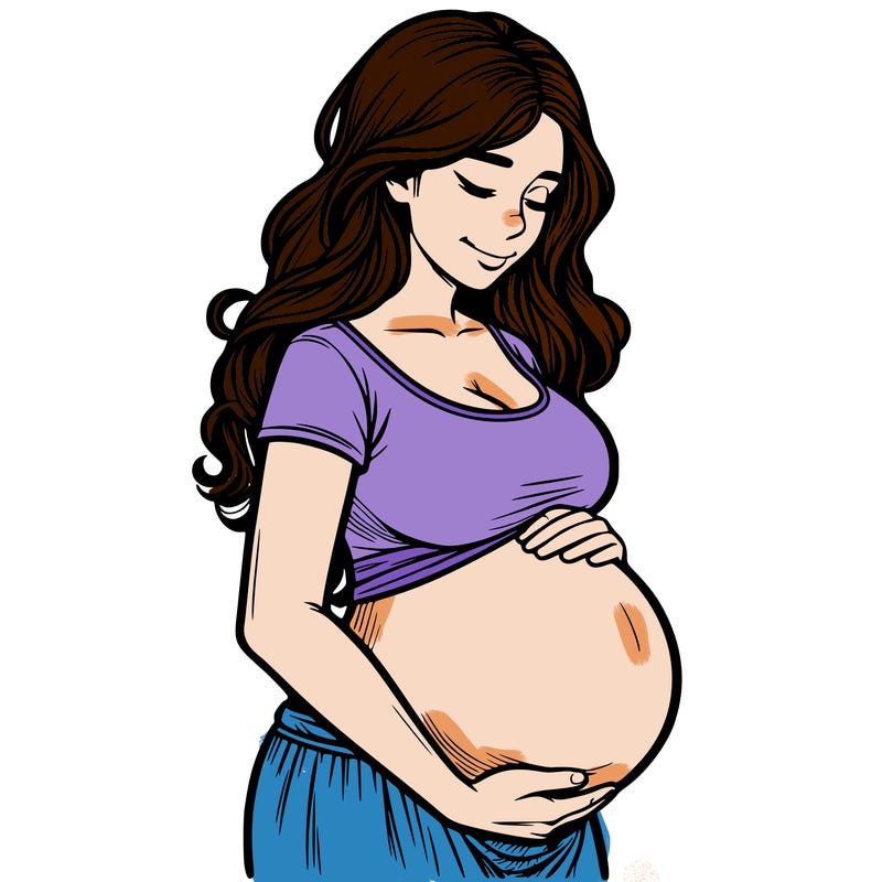woman heavily pregnant realistic