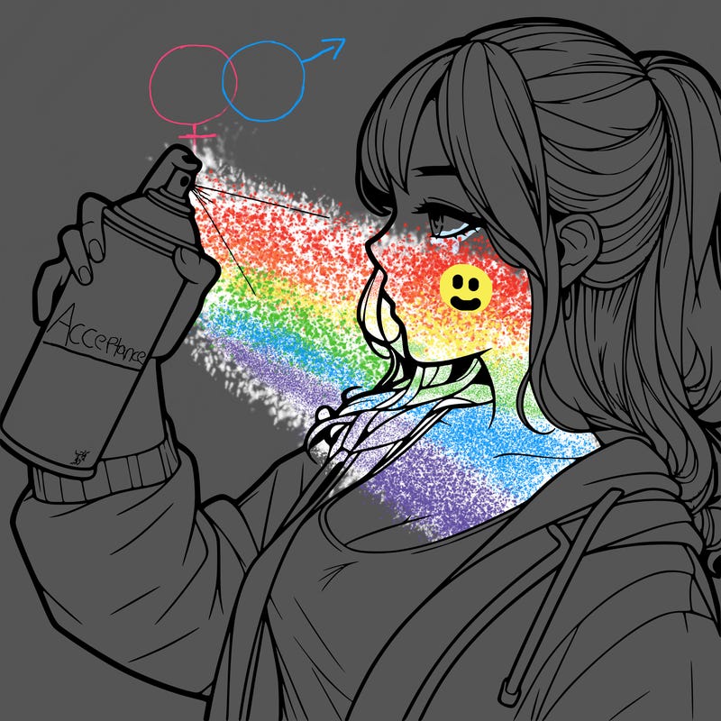 a realistic girl spray, painting