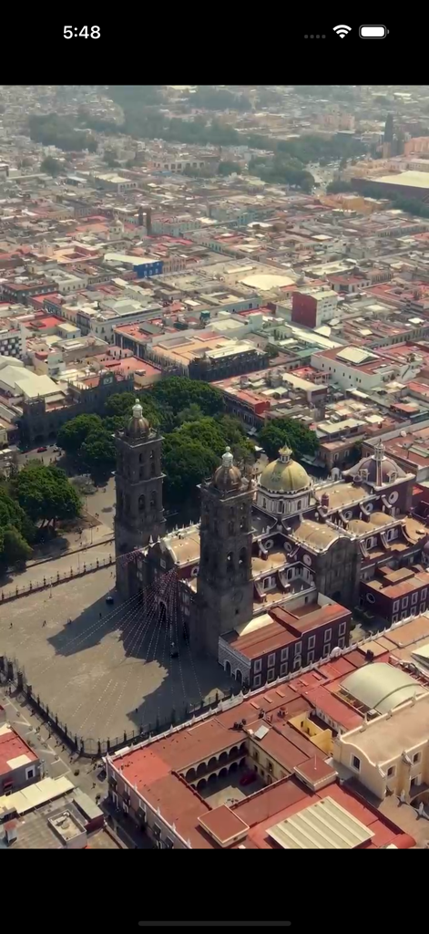 La Ciudad Como Museo - Aerial view of the Puebla Cathedral and the historic city center in Mexico