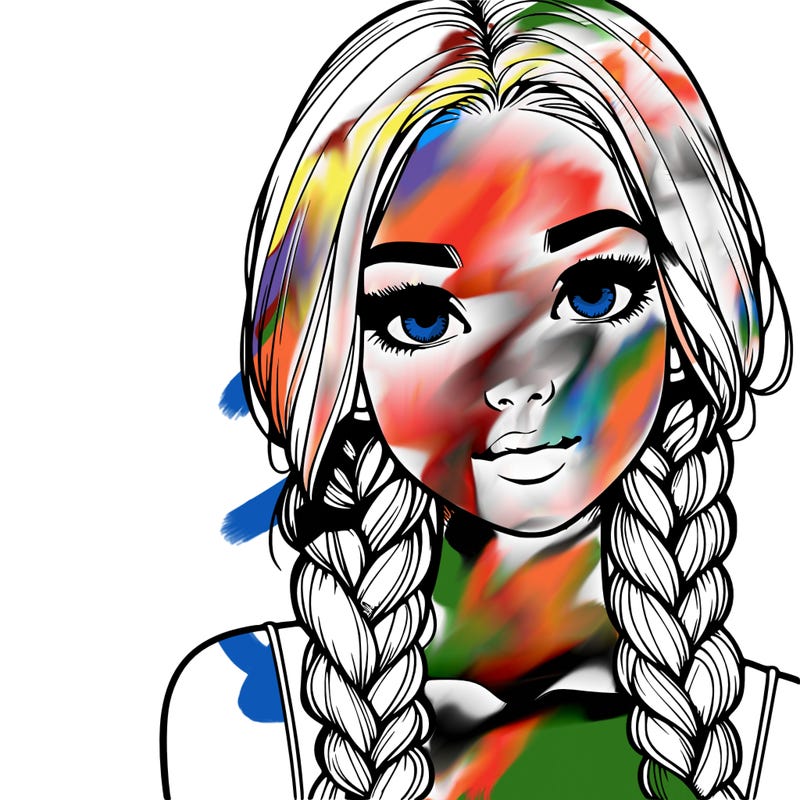 realistic girl with braids