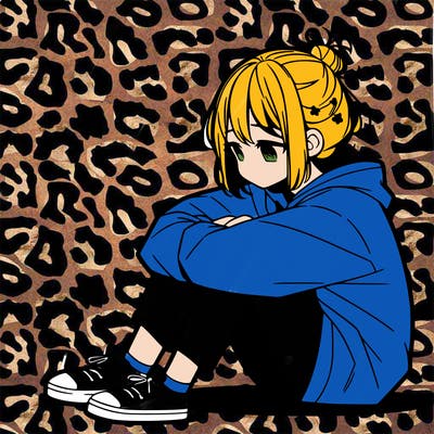 sad anime girl sitting alone