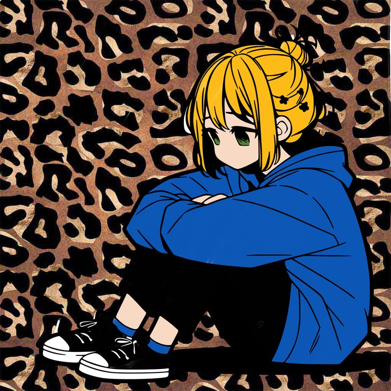 sad anime girl sitting alone