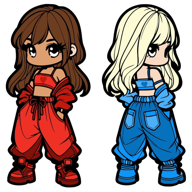 girl in crop top and baggy pants