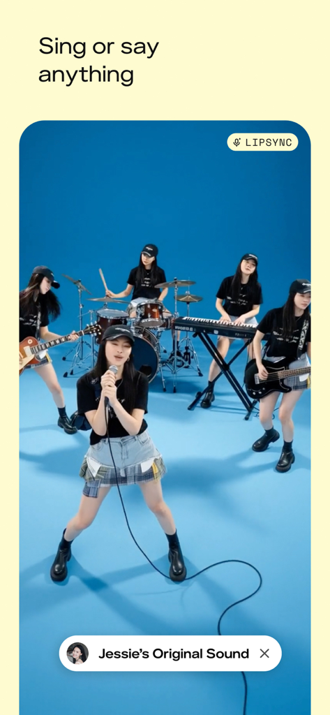 Pika: AI Video & Trend Maker - AI generated music video showing a girl band with lipsync feature