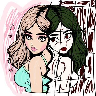 realistic girl split