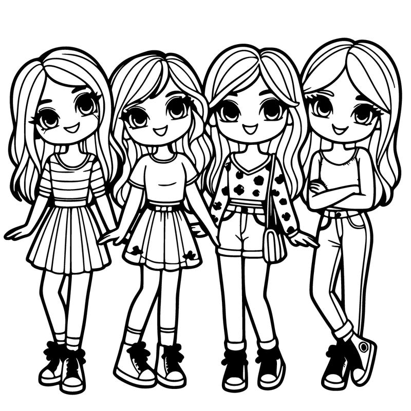 friend group of four girls