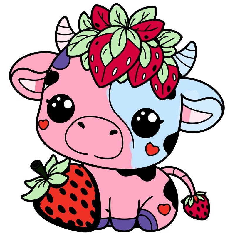 cute strawberry cow