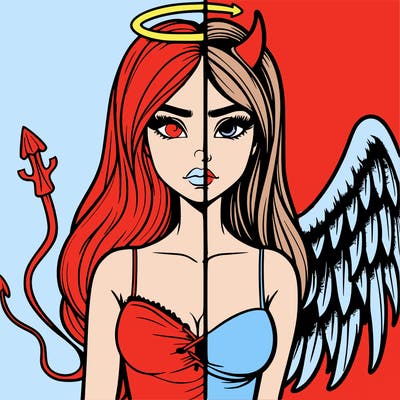 devil vs angel realistic girl