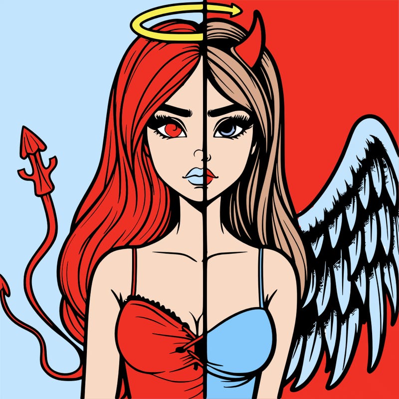 devil vs angel realistic girl