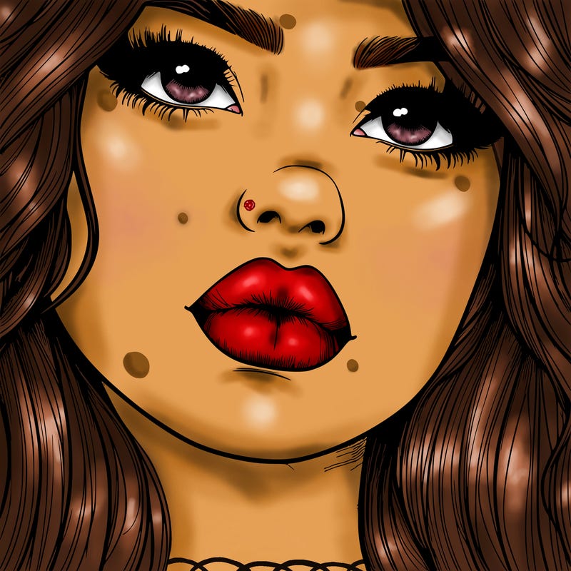 really realistic girl with lips