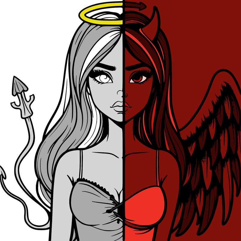 devil vs angel realistic girl