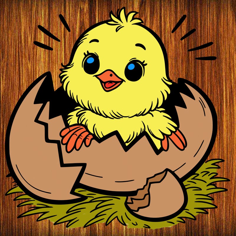 a chick hatching out of a egg