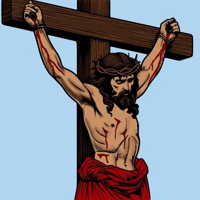 jesus realistic on the cross