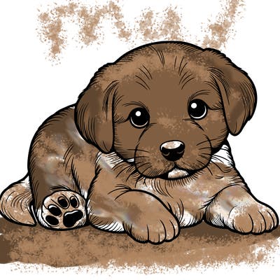 a cute realistic puppy