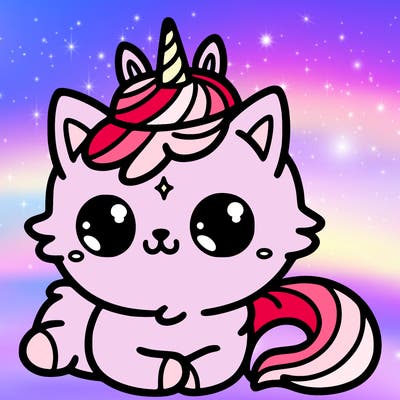cat with a unicorn hat