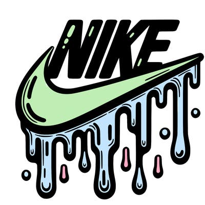 dripping nike logo