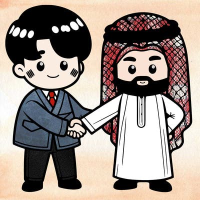 korean cooperating with me, arab as a force