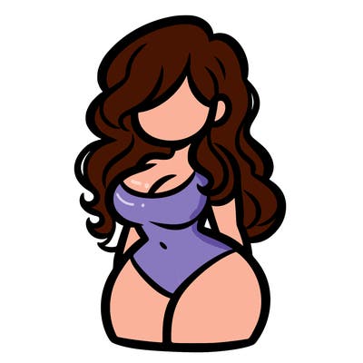 curvy woman with hair