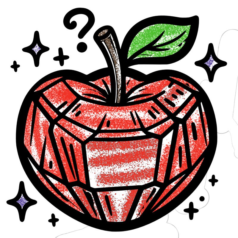 very shiny crystal apple