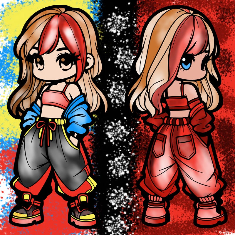 girl in crop top and baggy pants