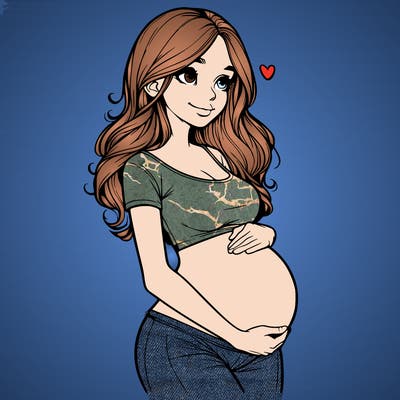 realistic pregnant girl
