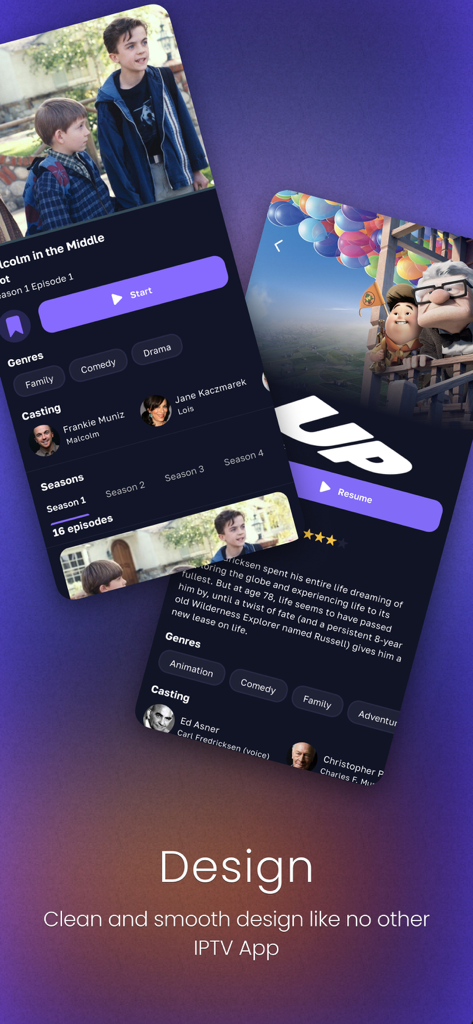 Zen IPTV Player - Clean and smooth user interface of the Zen IPTV Player showing movie and TV show details