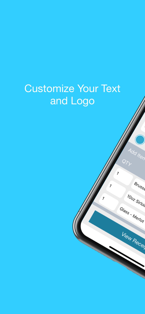 ExpressExpense - ExpressExpense app screen showing customization options for receipt text and company logo