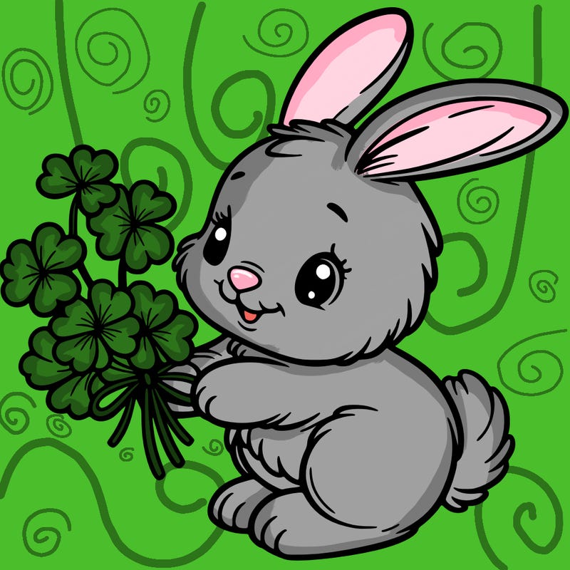 bunny with a bunch of clover