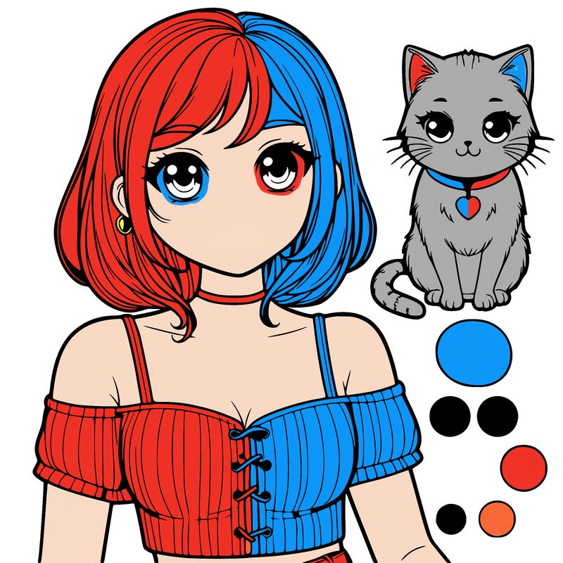 realistic girl wearing a top with a cute cat