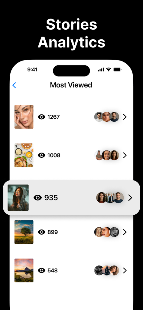 Unfollow Tracker & Reports - 개별 게시물에 대한 인스타그램 스토리 분석 및 조회 수를 보여주는 모바일 대시보드