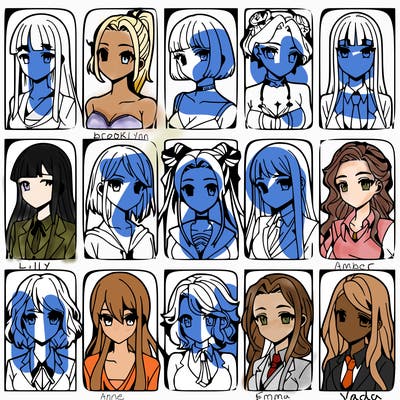 girls that look diffrent anime