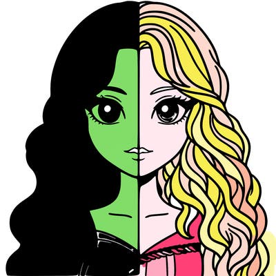 alphaba and glenda half and half