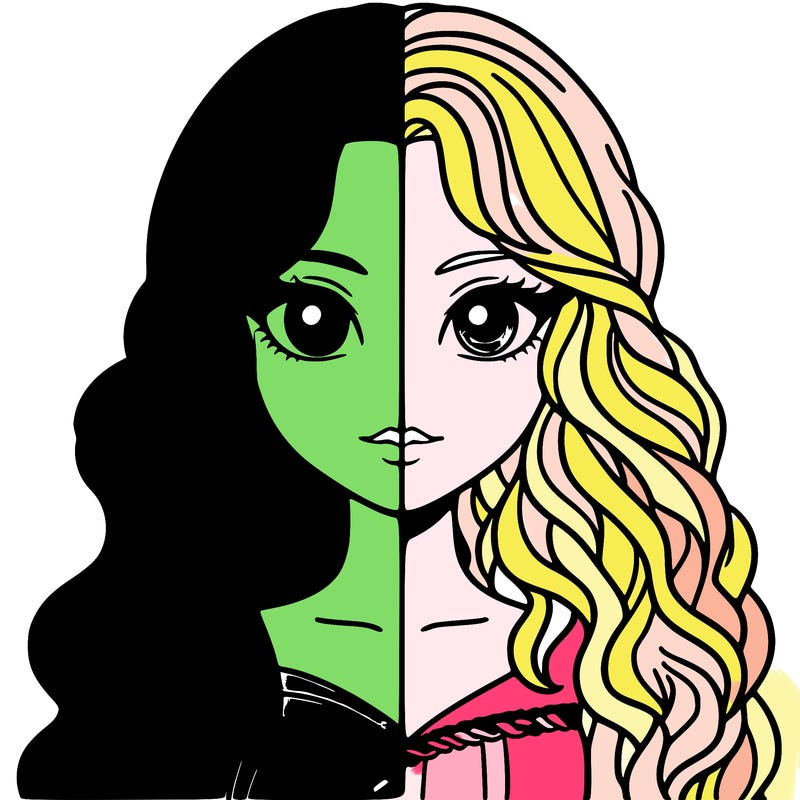 alphaba and glenda half and half